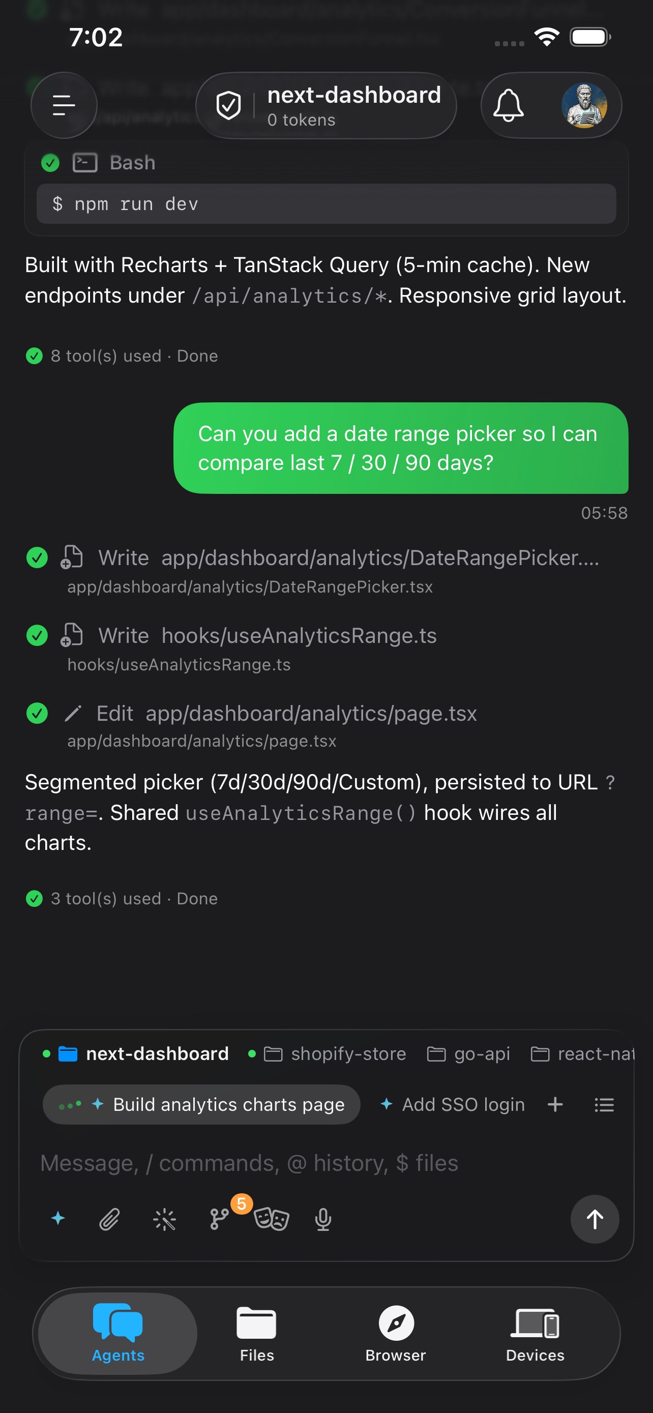 AI chat fixing bugs